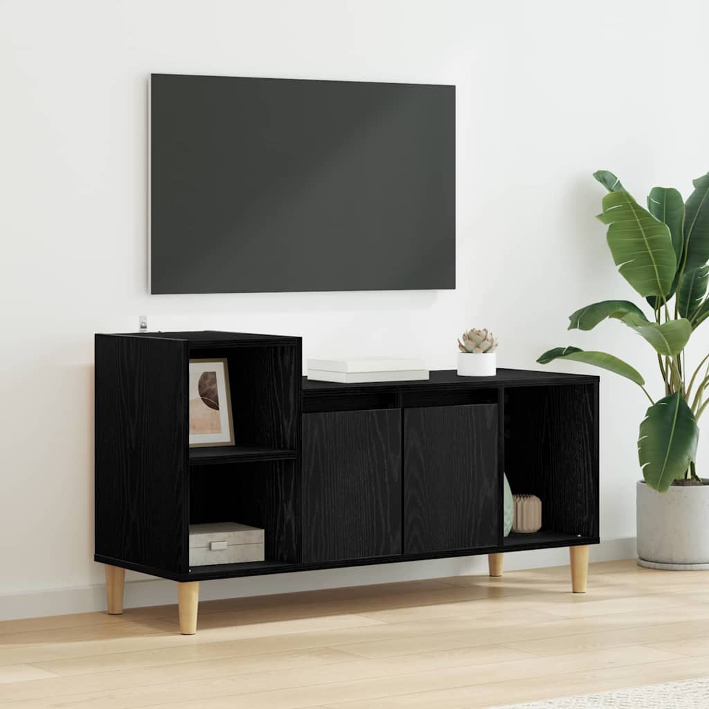 vidaXL Szafka pod telewizor Czarny Dąb 100 x 35 x 55 cm