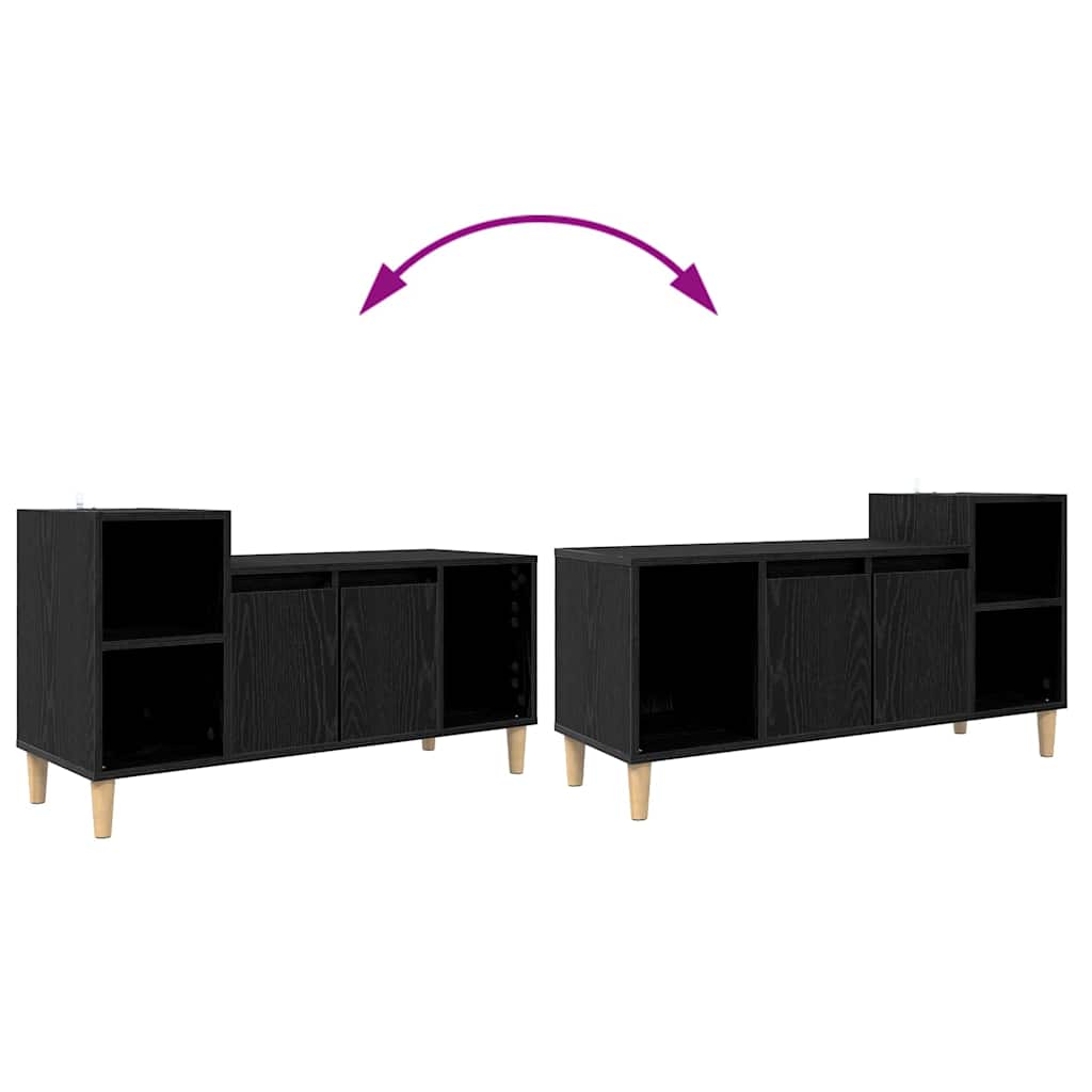 vidaXL Szafka pod telewizor Czarny Dąb 100 x 35 x 55 cm