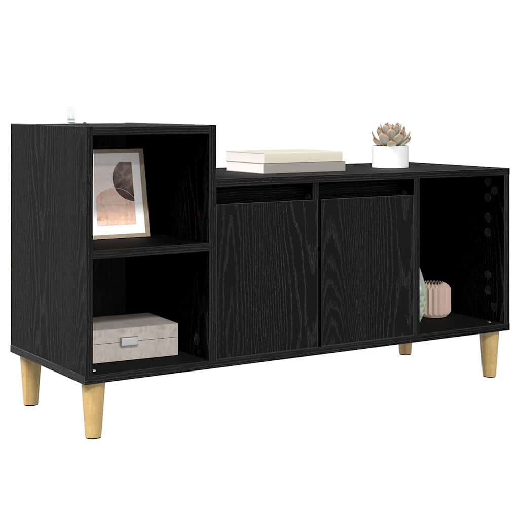vidaXL Szafka pod telewizor Czarny Dąb 100 x 35 x 55 cm