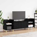 vidaXL Szafka pod telewizor Czarny Dąb 160 x 35 x 55 cm