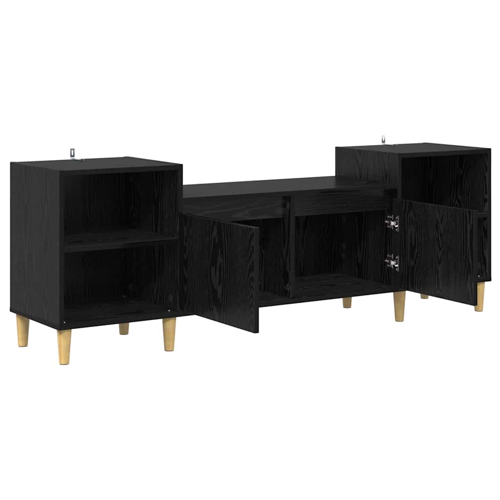 vidaXL Szafka pod telewizor Czarny Dąb 160 x 35 x 55 cm