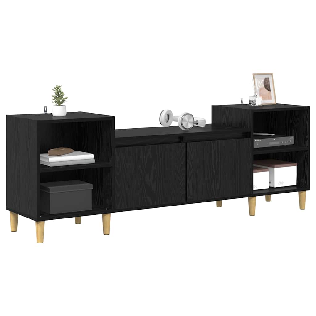 vidaXL Szafka pod telewizor Czarny Dąb 160 x 35 x 55 cm