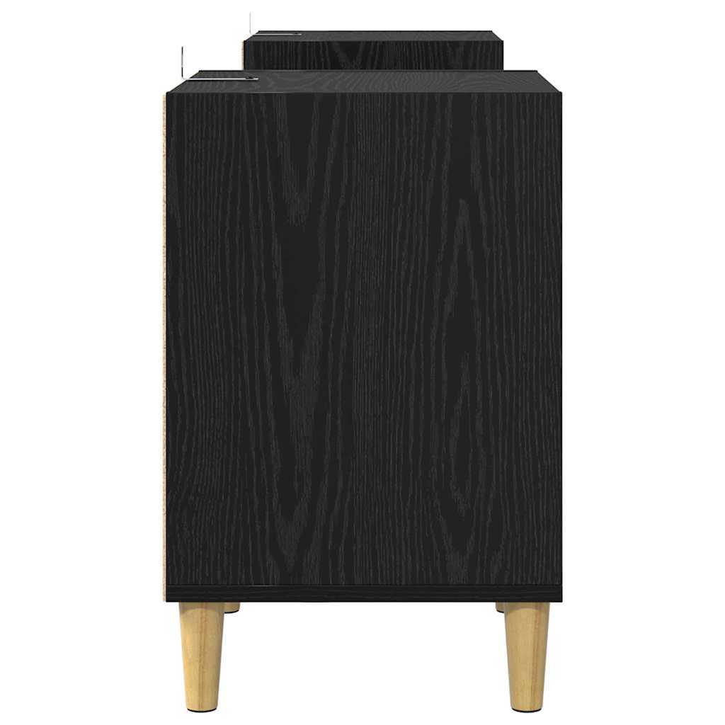 vidaXL Szafka pod telewizor Czarny Dąb 160 x 35 x 55 cm