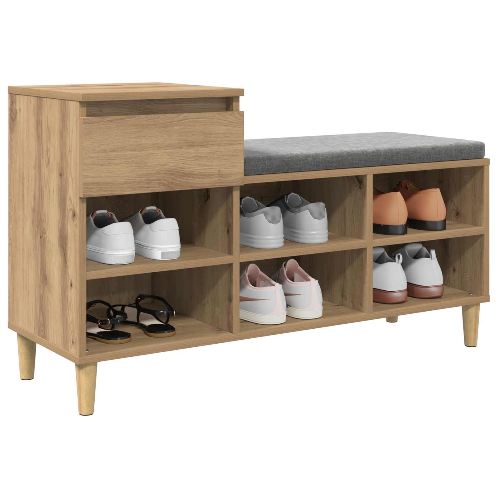 vidaXL Szafka na buty z szufladą Dąb rzemieślniczy 102 x 36 x 60 cm