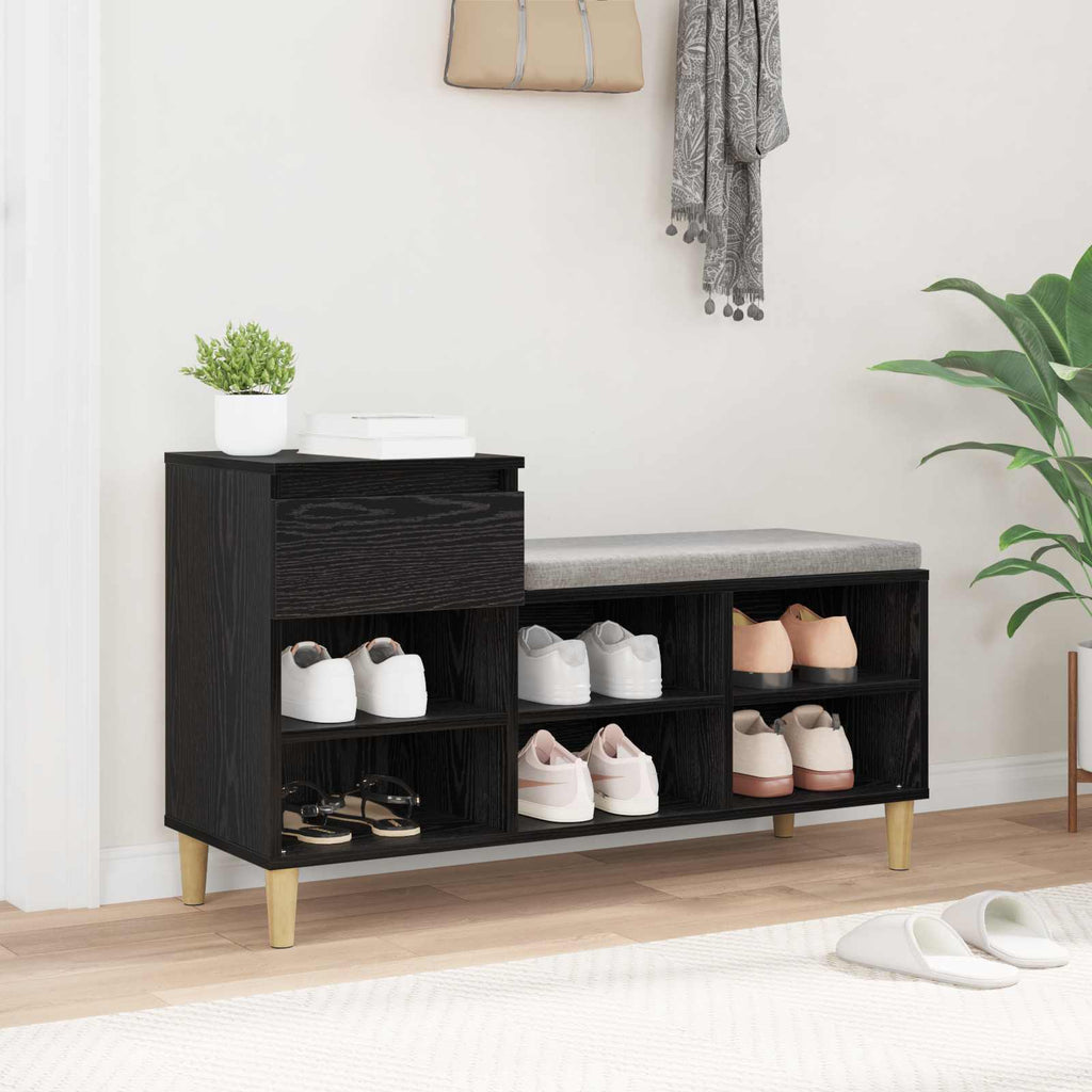 vidaXL Szafka na buty z szufladą Czarny Dąb 102 x 36 x 60 cm