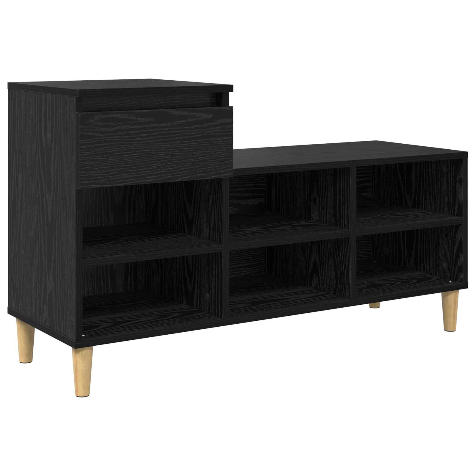 vidaXL Szafka na buty z szufladą Czarny Dąb 102 x 36 x 60 cm