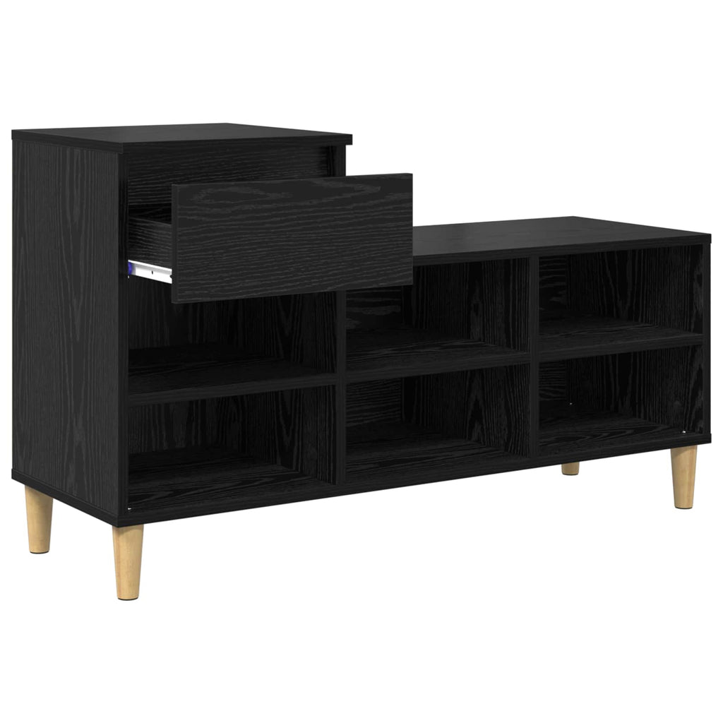 vidaXL Szafka na buty z szufladą Czarny Dąb 102 x 36 x 60 cm