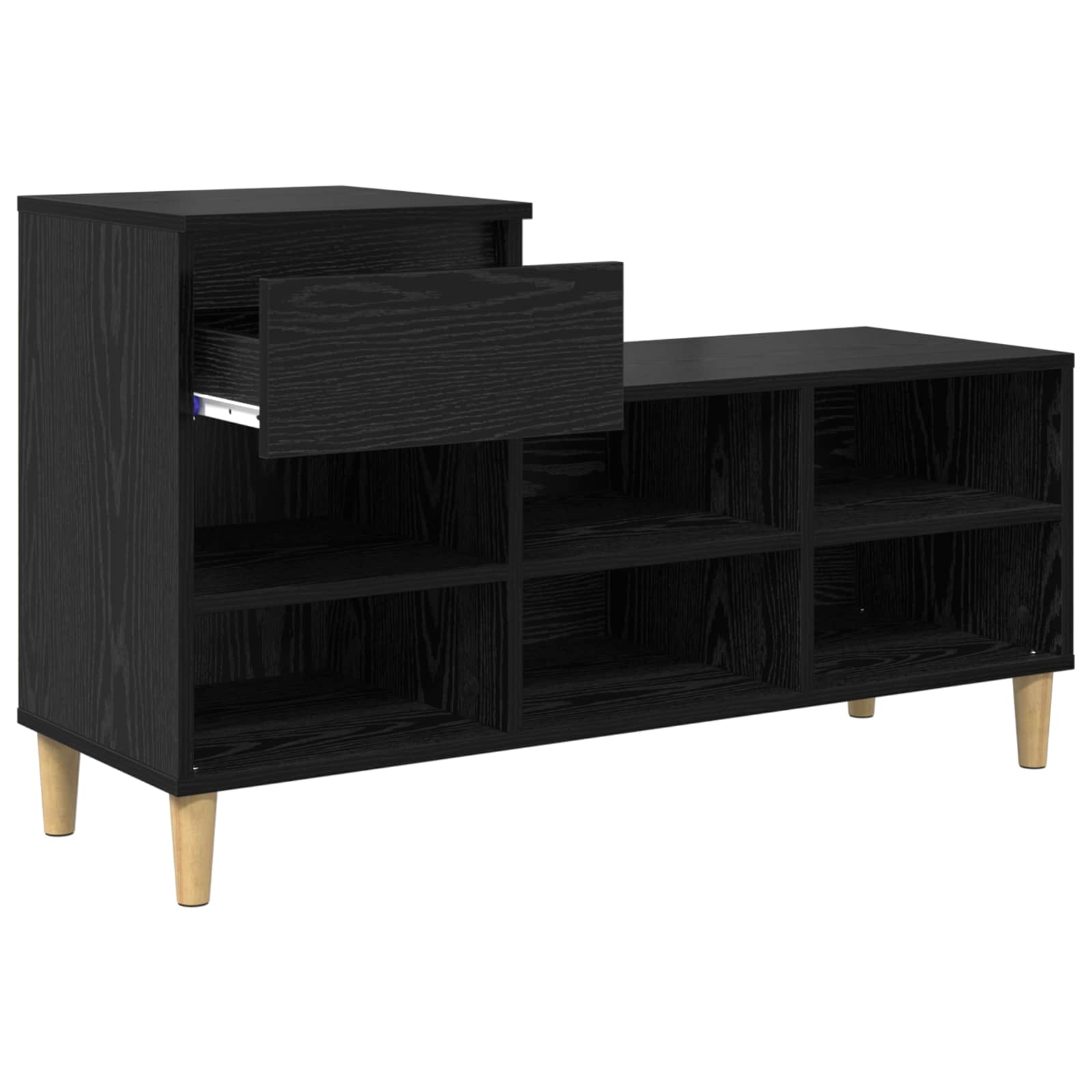 vidaXL Szafka na buty z szufladą Czarny Dąb 102 x 36 x 60 cm