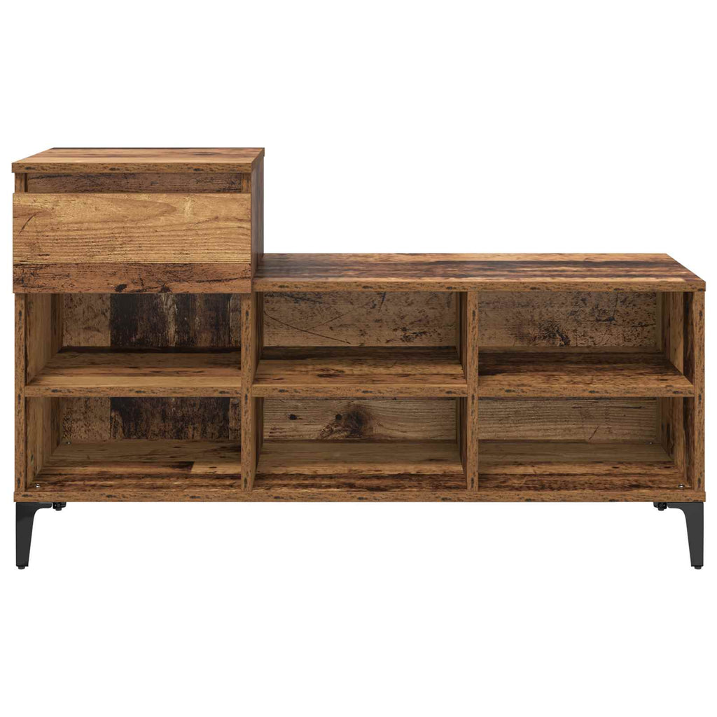 vidaXL Szafka na buty z szufladą z półką Stare drewno 102 x 36 x 60 cm