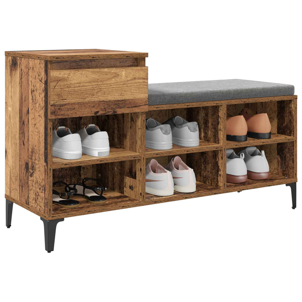 vidaXL Szafka na buty z szufladą z półką Stare drewno 102 x 36 x 60 cm