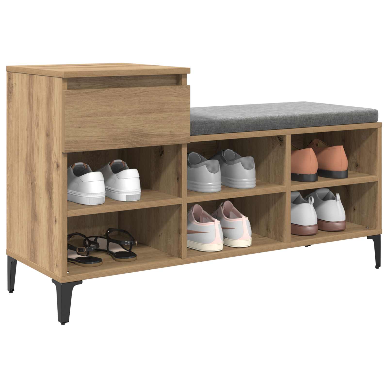 vidaXL Szafka na buty z szufladą z półką dąb artisan 102 x 36 x 60 cm