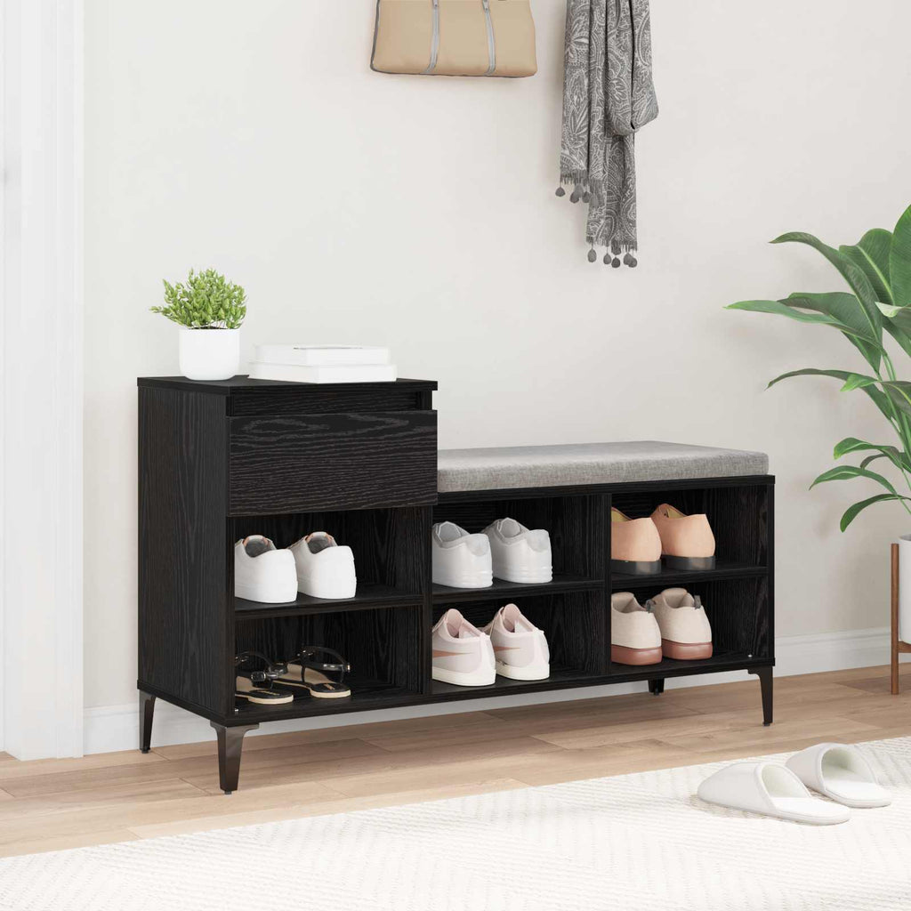 vidaXL Szafka na buty z szufladą z półką Czarny dąb 102 x 36 x 60 cm