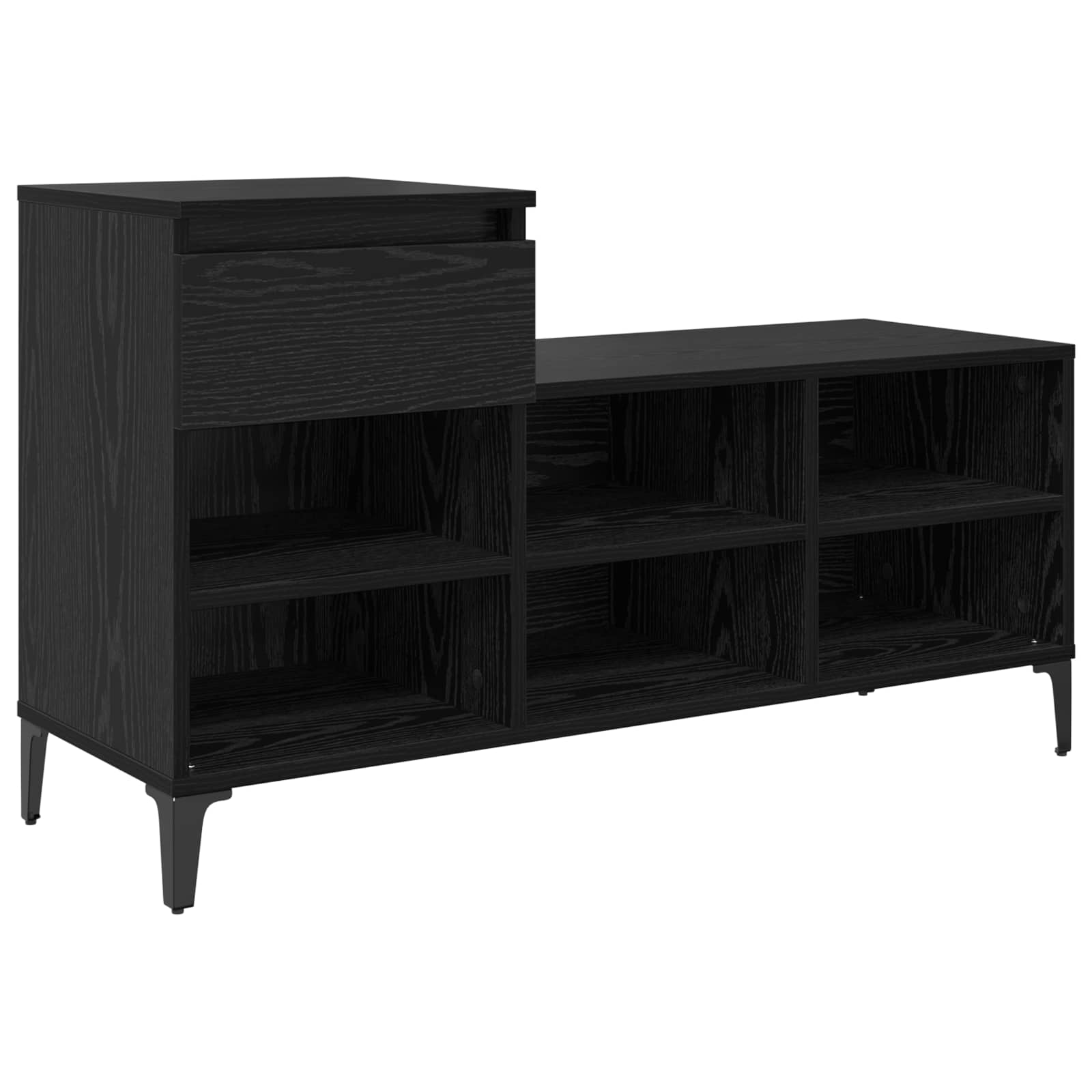 vidaXL Szafka na buty z szufladą z półką Czarny dąb 102 x 36 x 60 cm