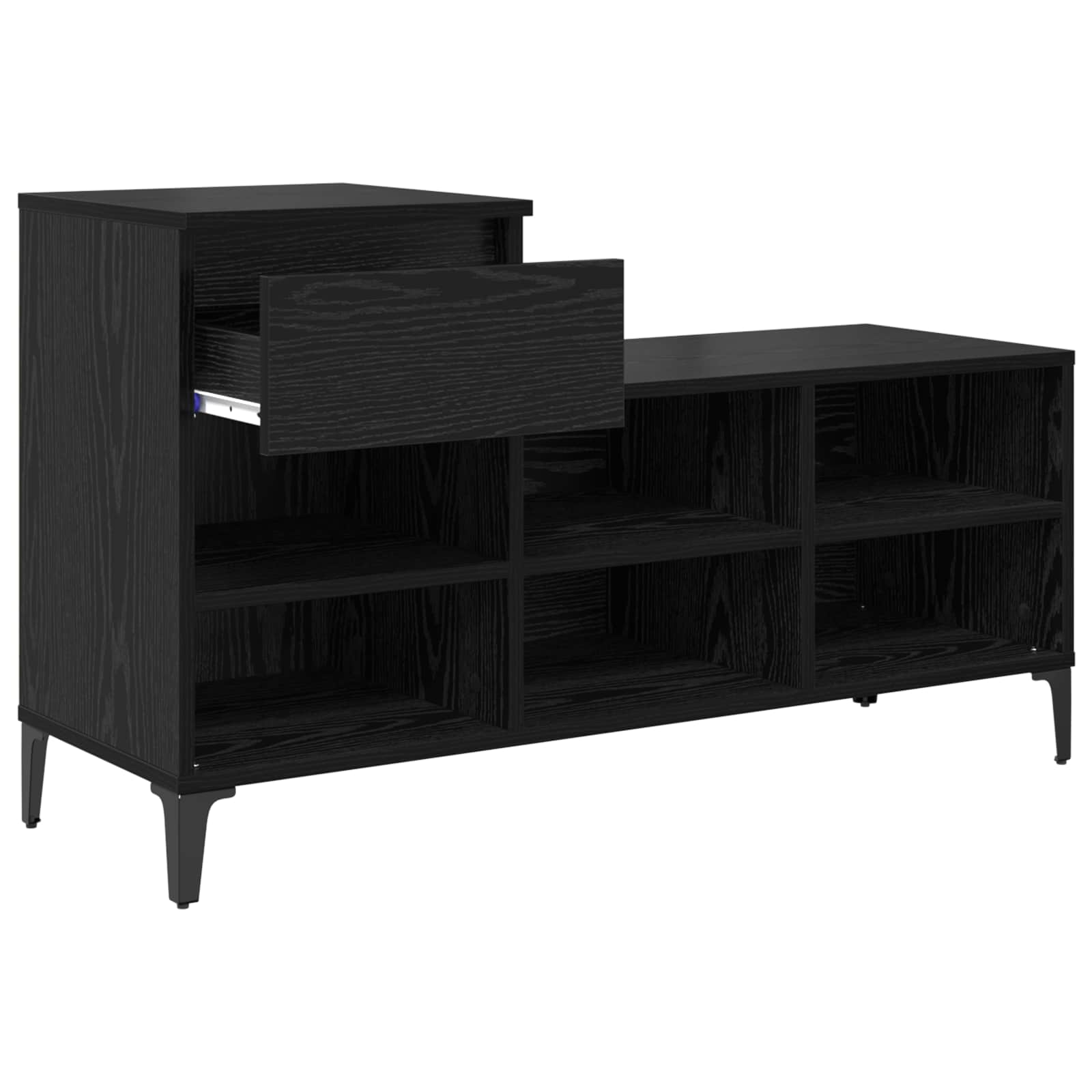 vidaXL Szafka na buty z szufladą z półką Czarny dąb 102 x 36 x 60 cm