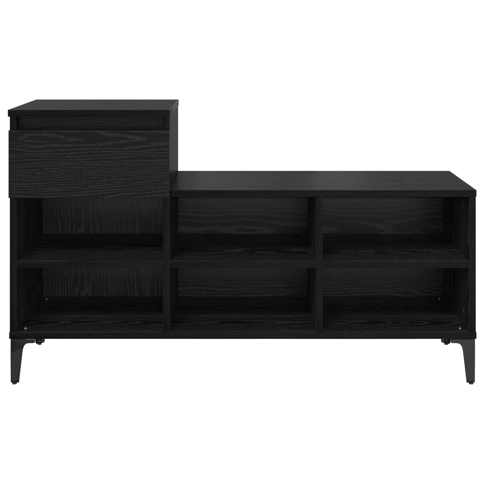 vidaXL Szafka na buty z szufladą z półką Czarny dąb 102 x 36 x 60 cm