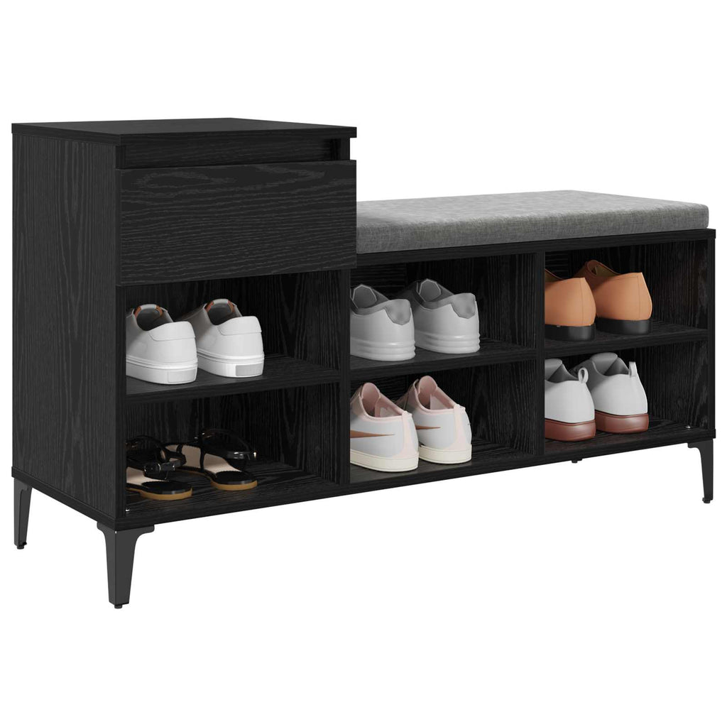 vidaXL Szafka na buty z szufladą z półką Czarny dąb 102 x 36 x 60 cm