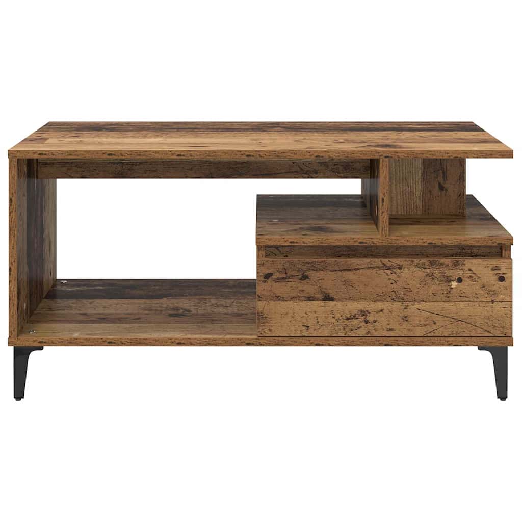 vidaXL Stolik kawowy z szufladą Stare drewno 90 x 49 x 45 cm
