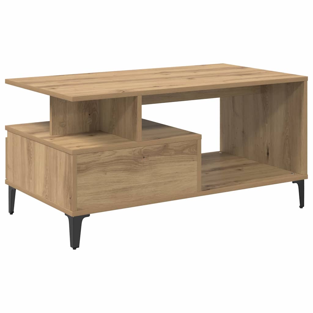 vidaXL Stolik kawowy z szufladą Dąb rzemieślniczy 90 x 49 x 45 cm