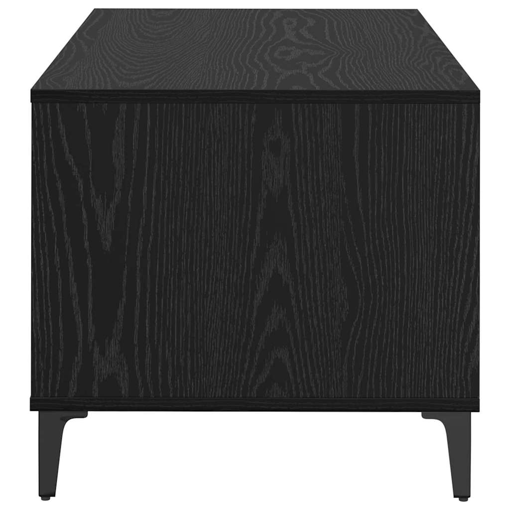 vidaXL Stolik kawowy z szufladą Czarny Dąb 90 x 49 x 45 cm