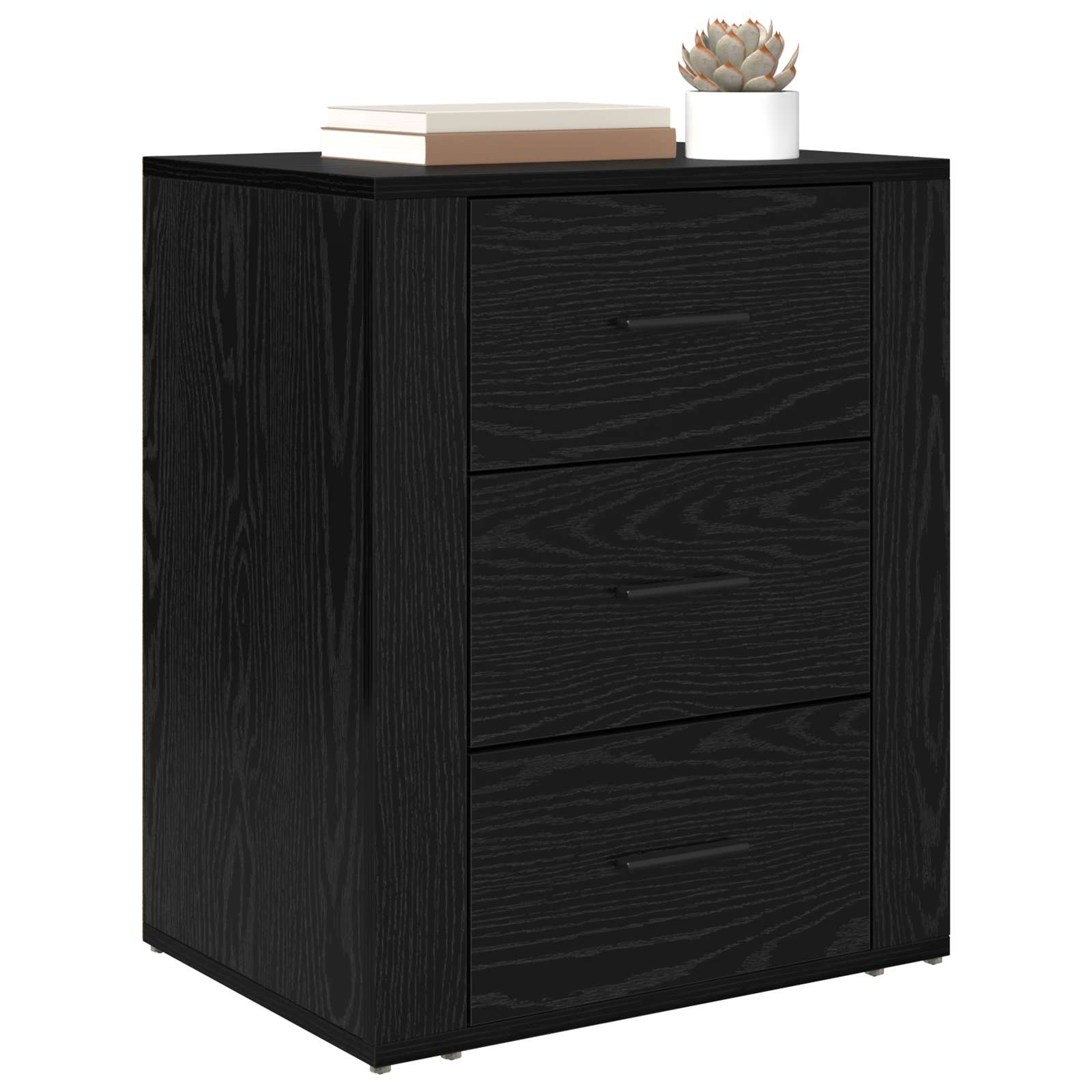 vidaXL Szafka Nocna Czarny Dąb 35 x 50 x 60 cm Materiał drewnopochodny