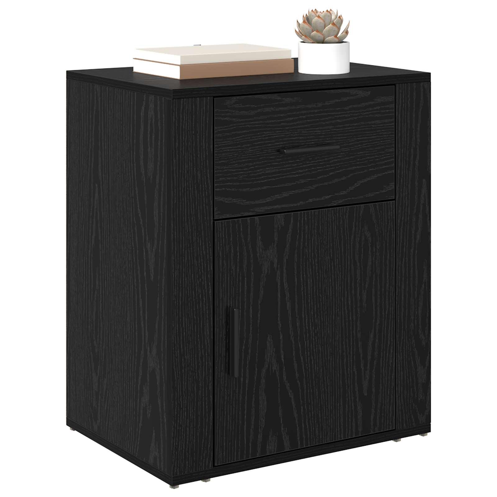 vidaXL Szafka Nocna Czarny Dąb 35 x 50 x 60 cm Materiał drewnopochodny