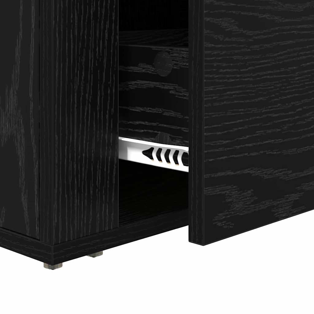 vidaXL Szafka Nocna Czarny Dąb 35 x 60 x 50 cm Materiał drewnopochodny