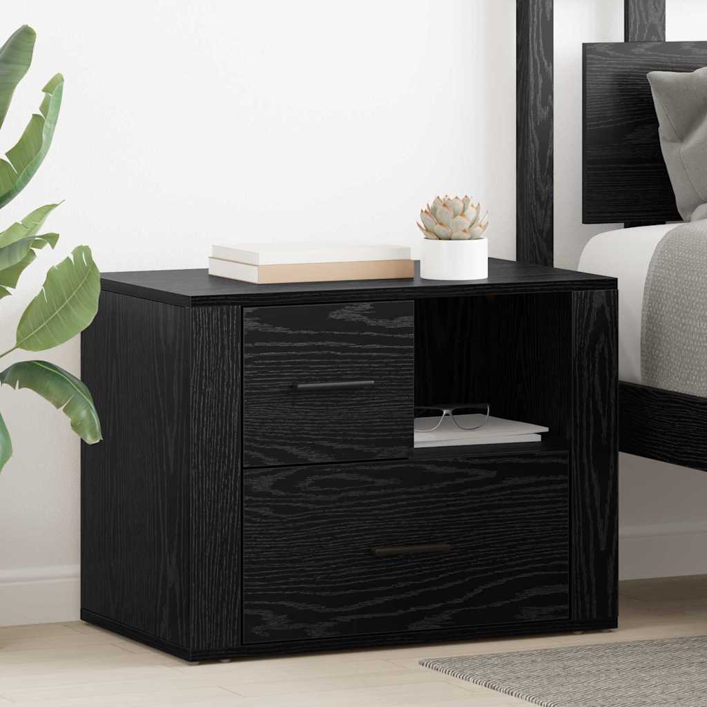 vidaXL Szafka Nocna Czarny Dąb 35 x 60 x 50 cm Materiał drewnopochodny