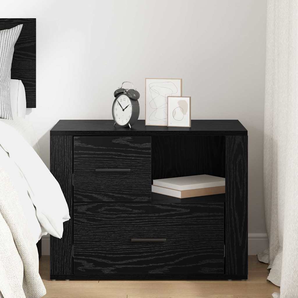 vidaXL Szafka Nocna Czarny Dąb 35 x 60 x 50 cm Materiał drewnopochodny