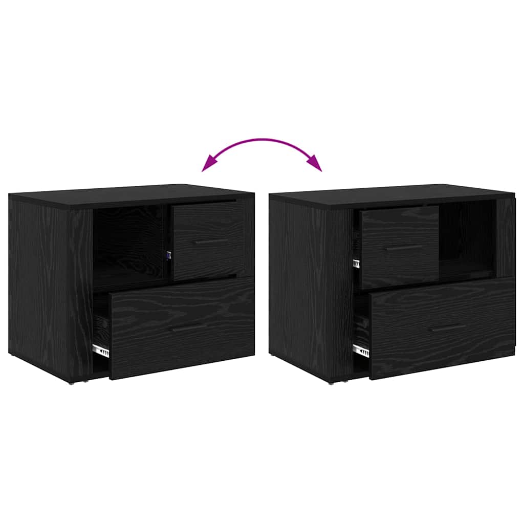 vidaXL Szafka Nocna Czarny Dąb 35 x 60 x 50 cm Materiał drewnopochodny