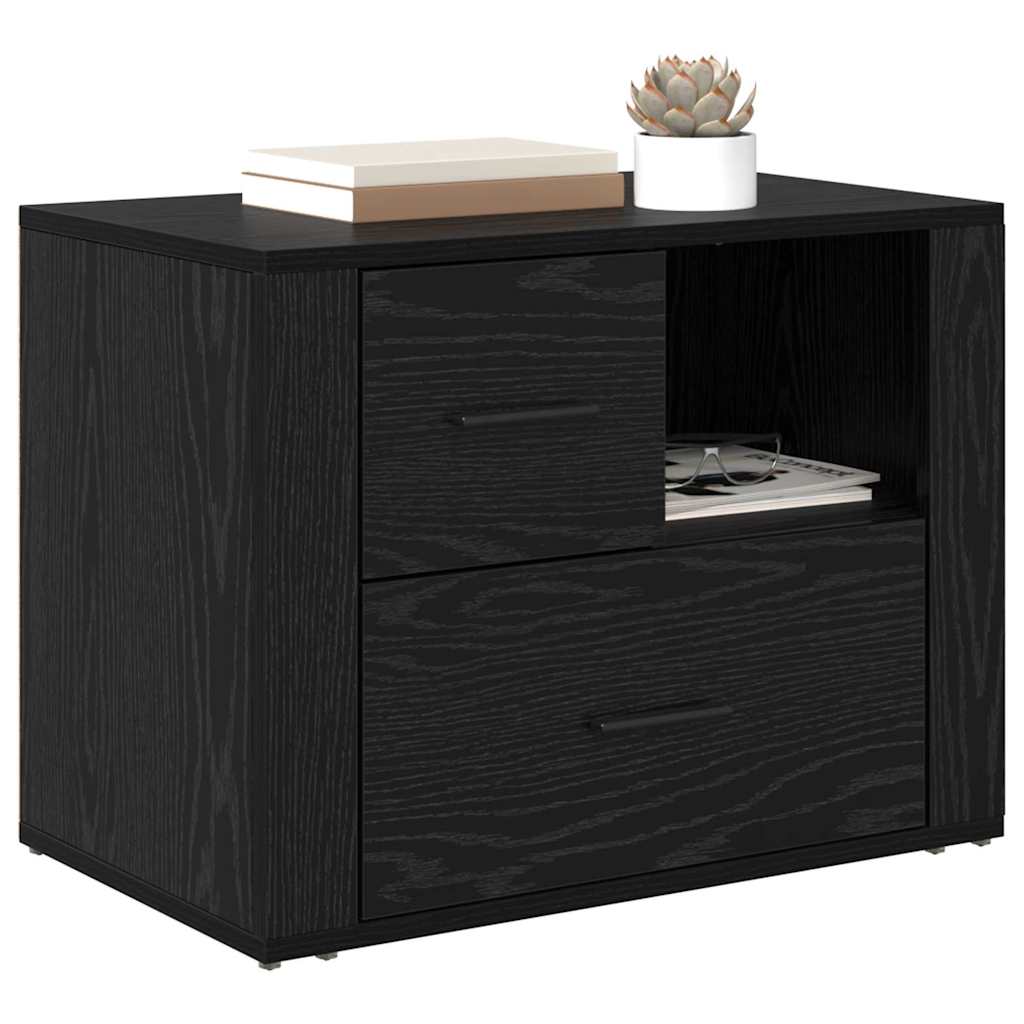 vidaXL Szafka Nocna Czarny Dąb 35 x 60 x 50 cm Materiał drewnopochodny
