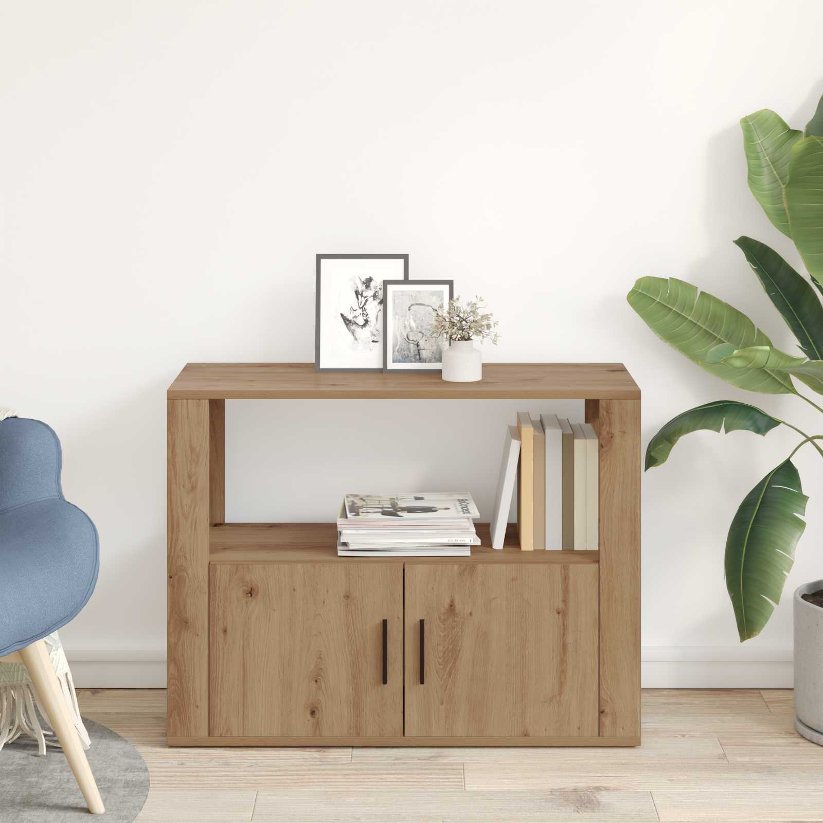 vidaXL Bufet dąb artisan 80 x 30 x 60 cm Materiał drewnopochodny