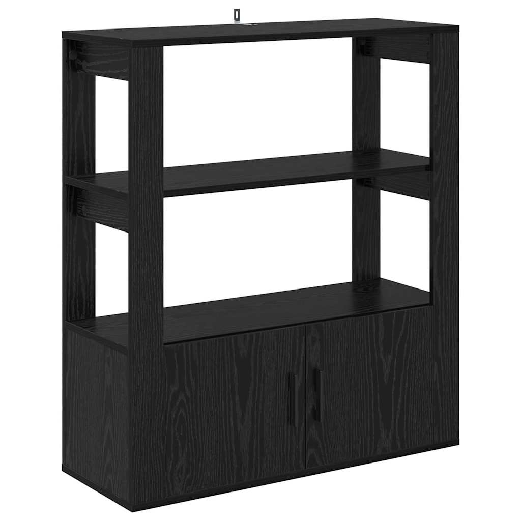 vidaXL Bufet Czarny dąb 30 x 80 x 90 cm Materiał drewnopochodny