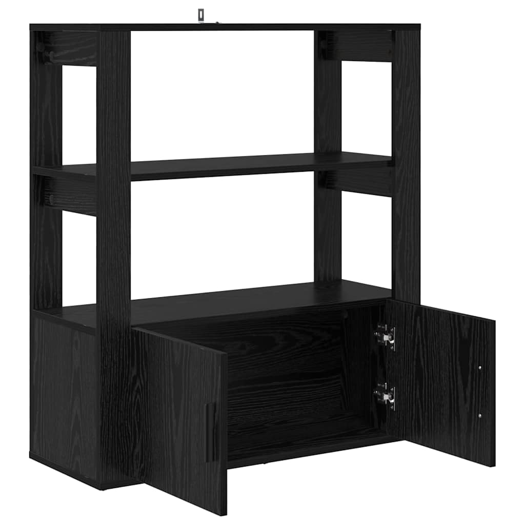 vidaXL Bufet Czarny dąb 30 x 80 x 90 cm Materiał drewnopochodny