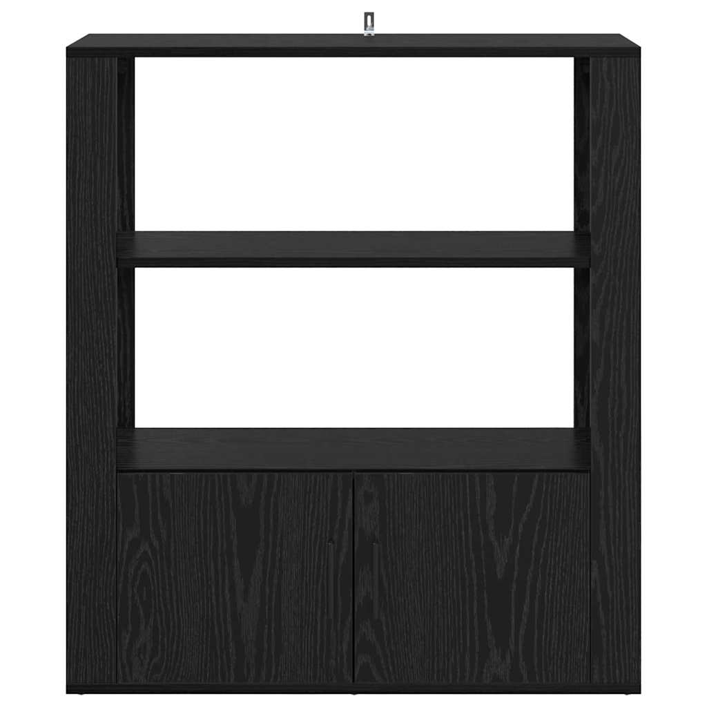 vidaXL Bufet Czarny dąb 30 x 80 x 90 cm Materiał drewnopochodny