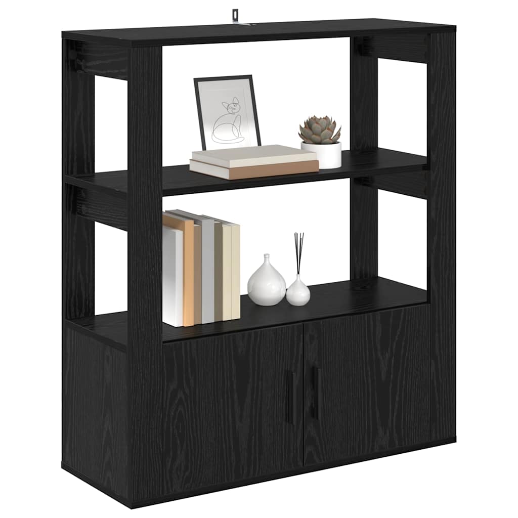 vidaXL Bufet Czarny dąb 30 x 80 x 90 cm Materiał drewnopochodny