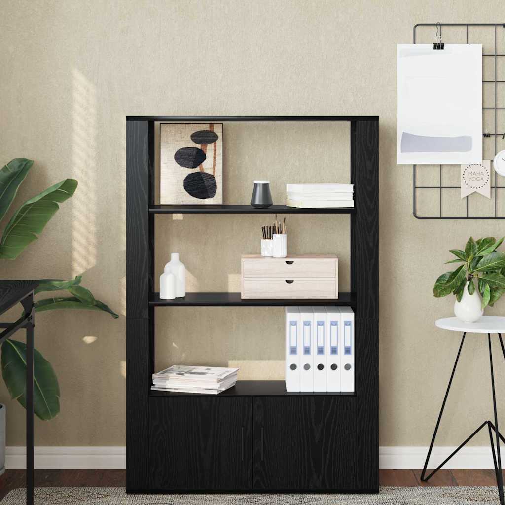 vidaXL Bufet Czarny dąb 30 x 80 x 119,5 cm Materiał drewnopochodny