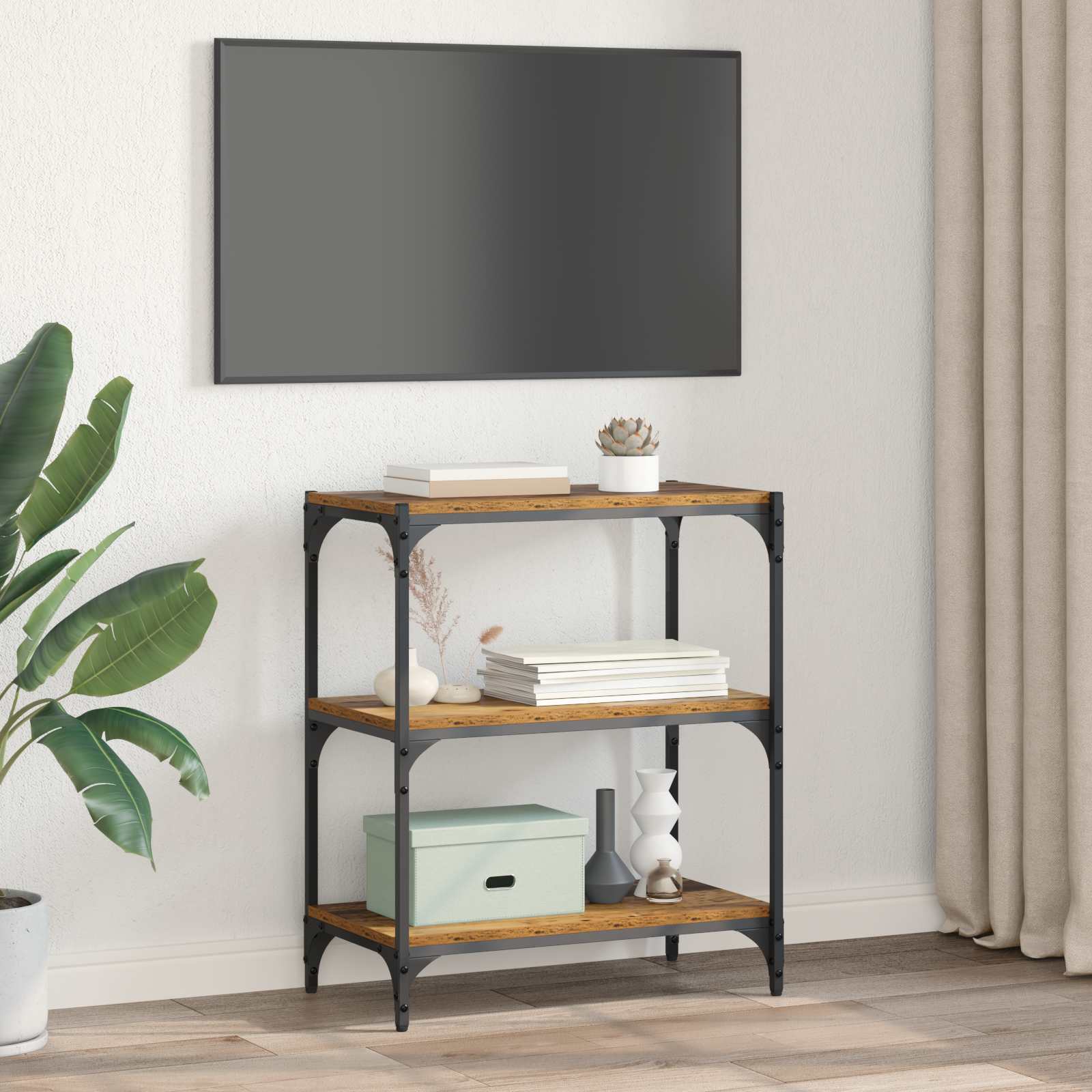 vidaXL Szafka na książki Stare drewno 60 x 33 x 70,5 cm
