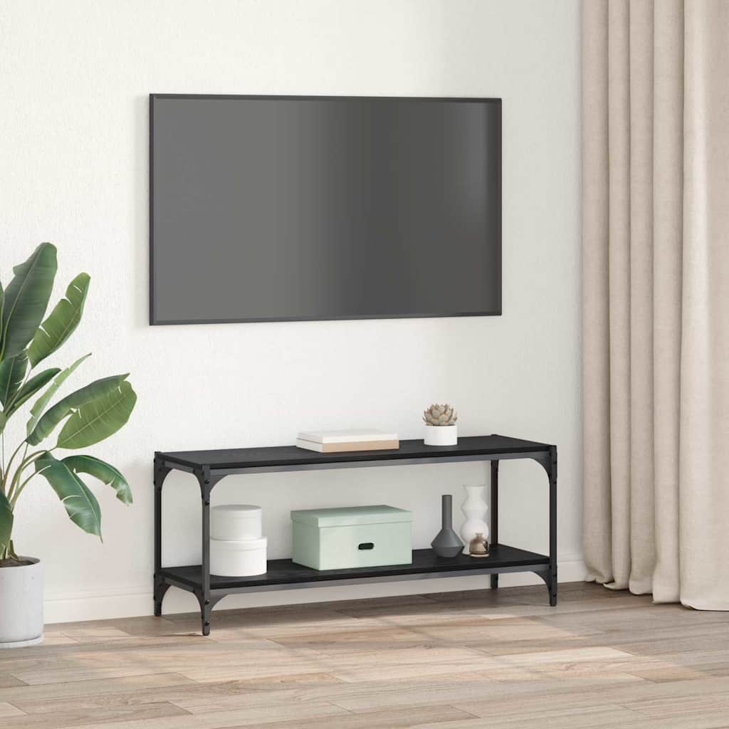 vidaXL Szafka pod telewizor Czarny Dąb 100x33x41cm
