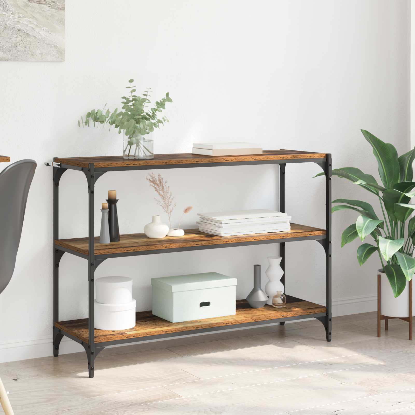vidaXL Szafka na książki Stare drewno 100 x 33 x 70,5 cm