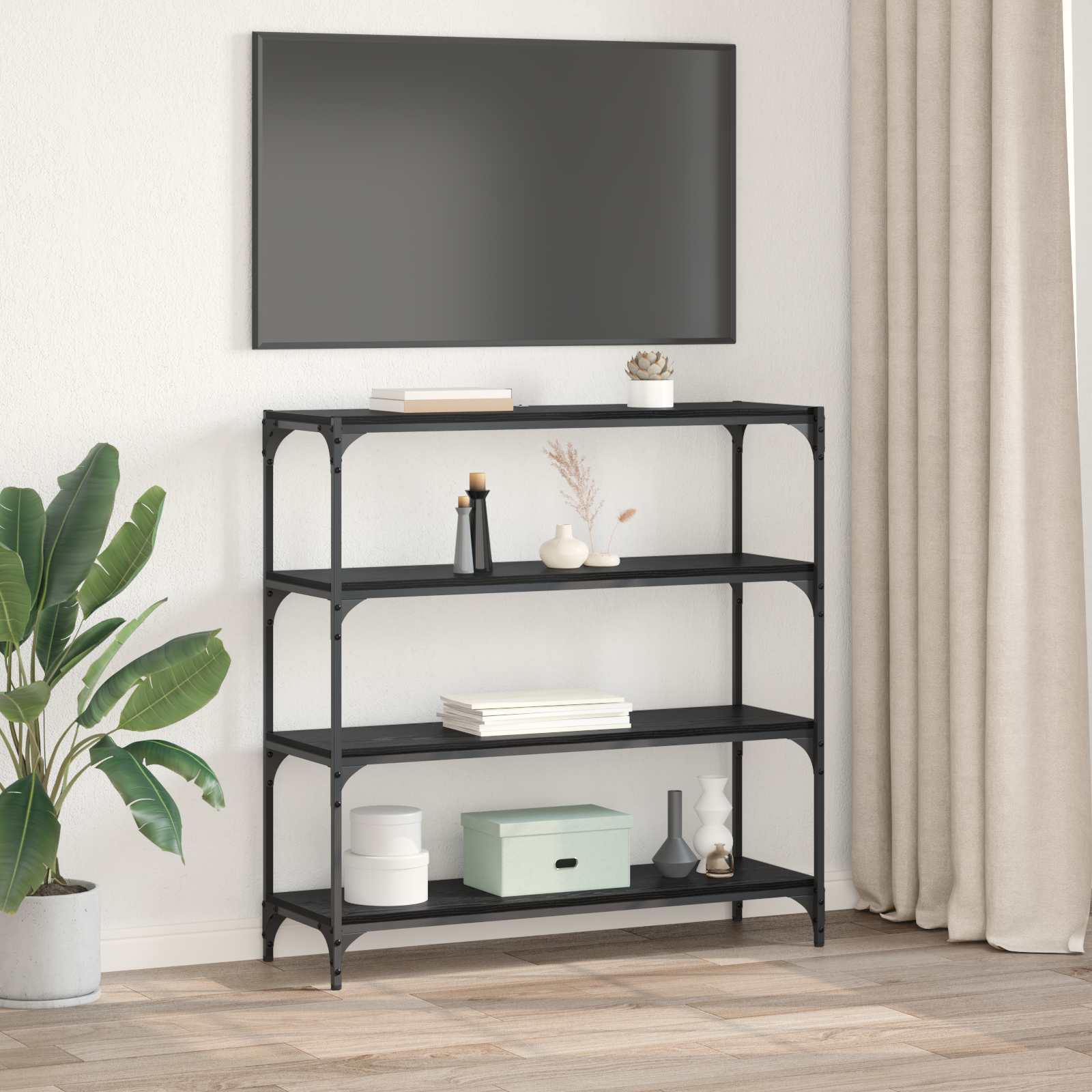 vidaXL Szafka na książki Czarny Dąb 100 x 33 x 100 cm