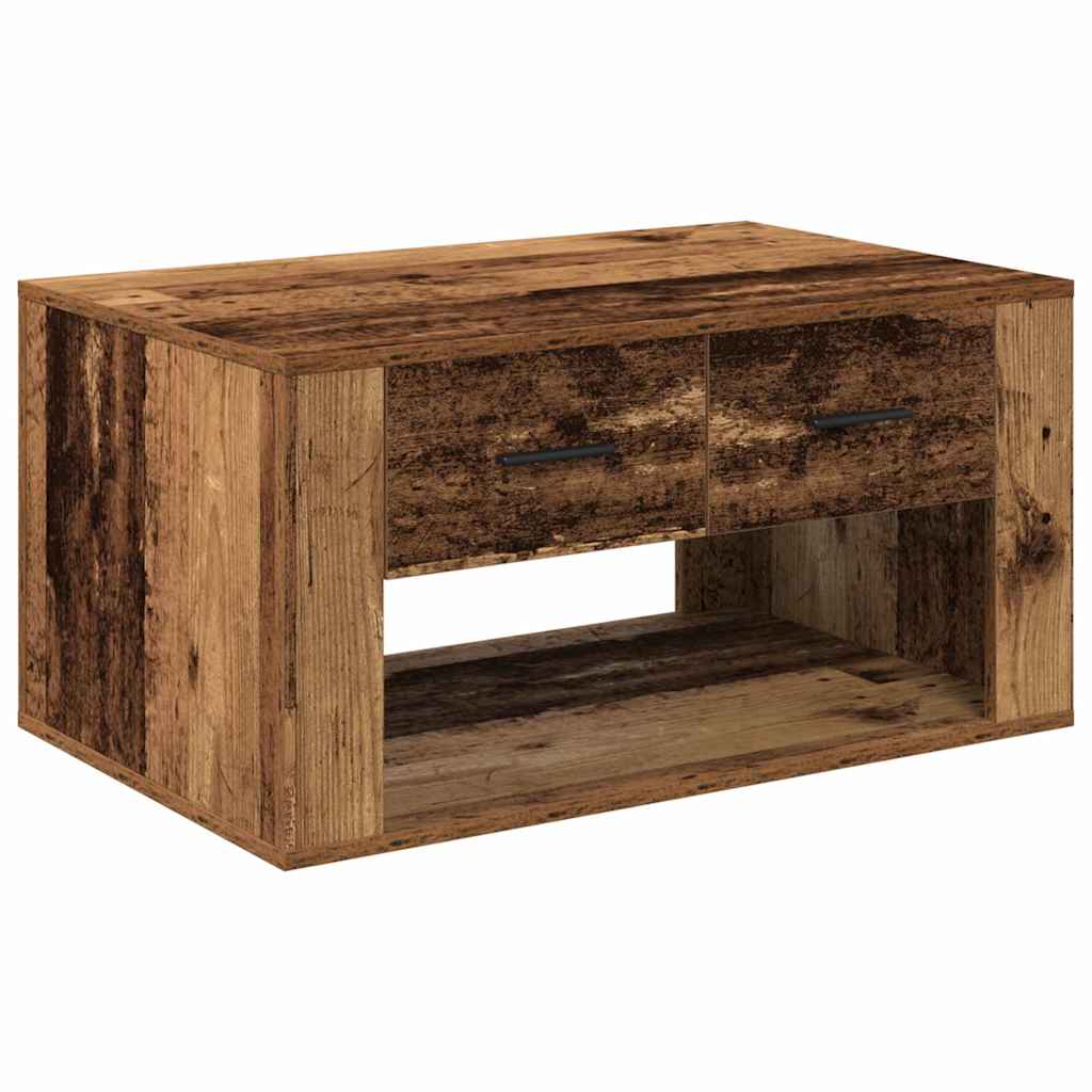 vidaXL Stolik kawowy z szufladą Stare drewno 80 x 50 x 40 cm