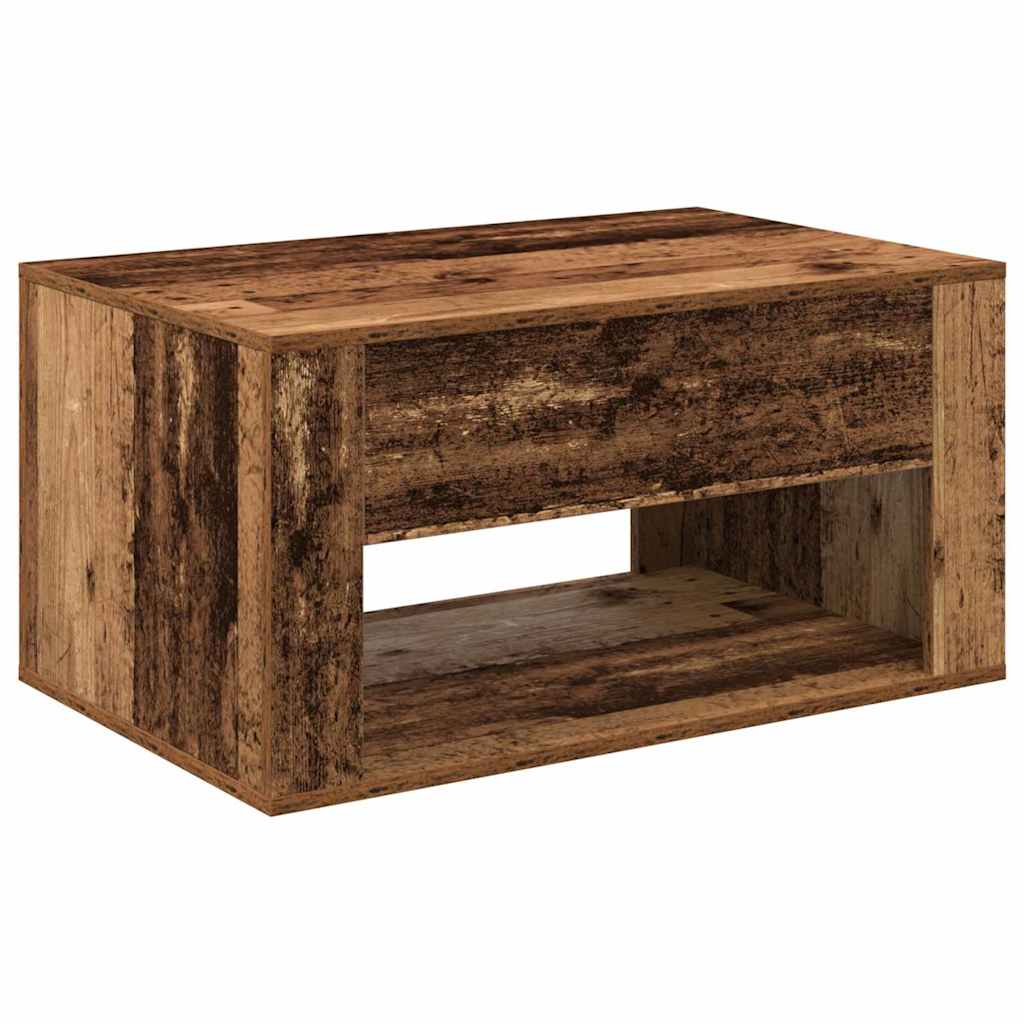 vidaXL Stolik kawowy z szufladą Stare drewno 80 x 50 x 40 cm