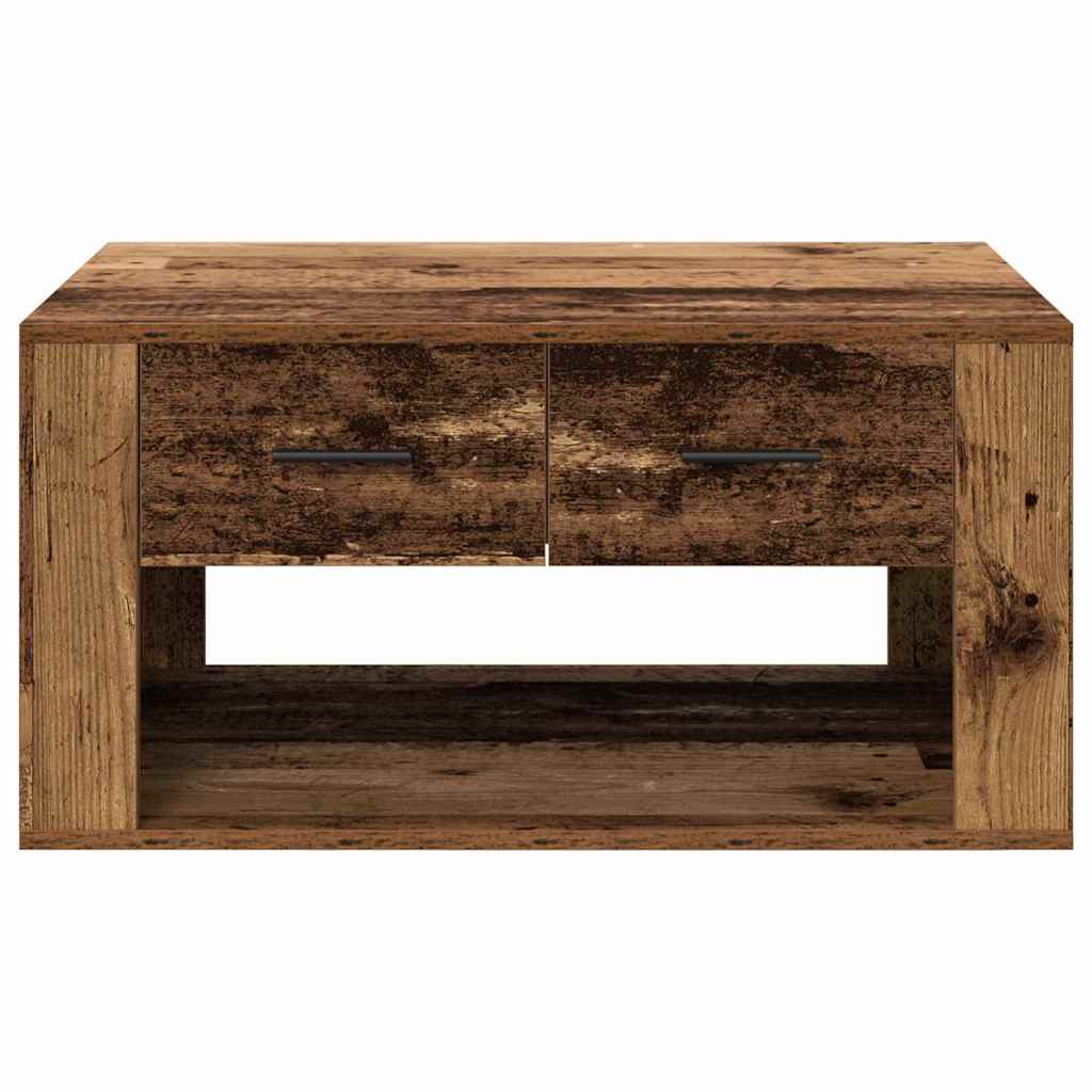 vidaXL Stolik kawowy z szufladą Stare drewno 80 x 50 x 40 cm