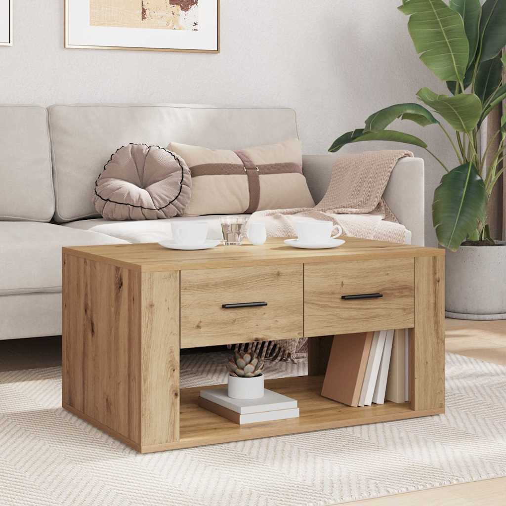vidaXL Stolik kawowy z szufladą Dąb rzemieślniczy 80 x 50 x 40 cm