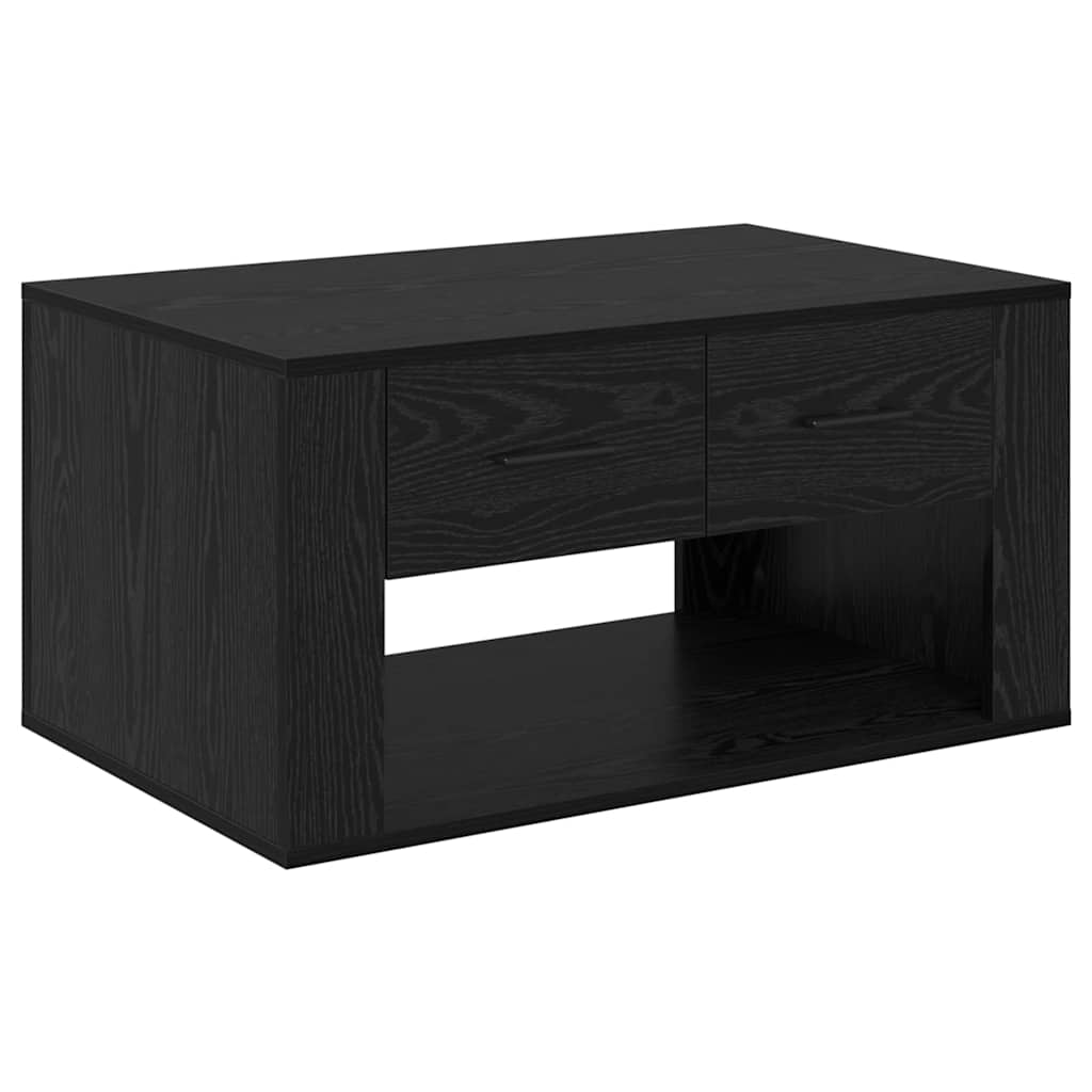 vidaXL Stolik kawowy z szufladą Czarny Dąb 80 x 50 x 40 cm