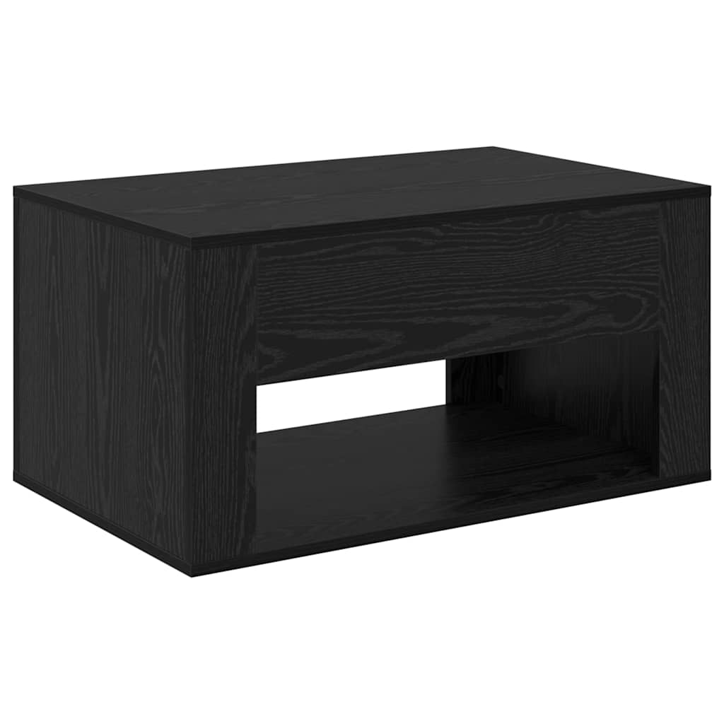 vidaXL Stolik kawowy z szufladą Czarny Dąb 80 x 50 x 40 cm