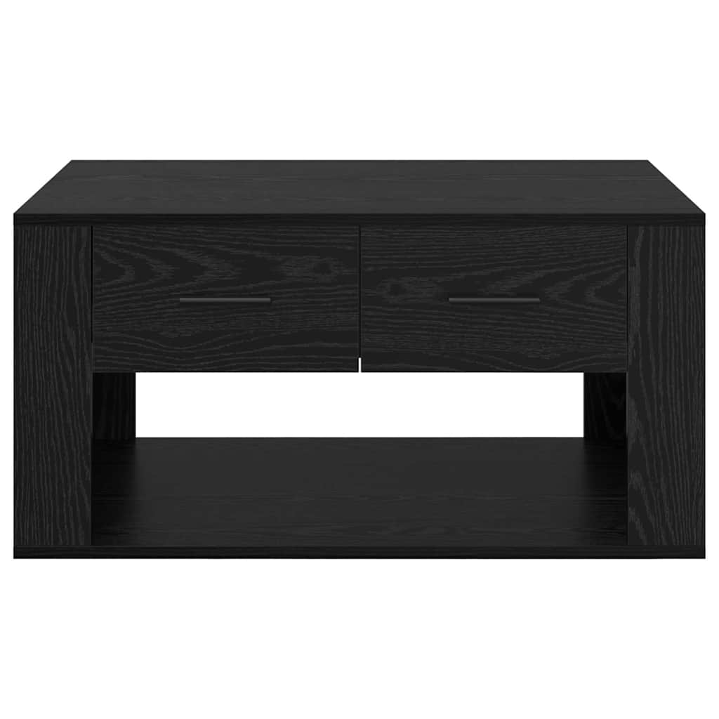 vidaXL Stolik kawowy z szufladą Czarny Dąb 80 x 50 x 40 cm