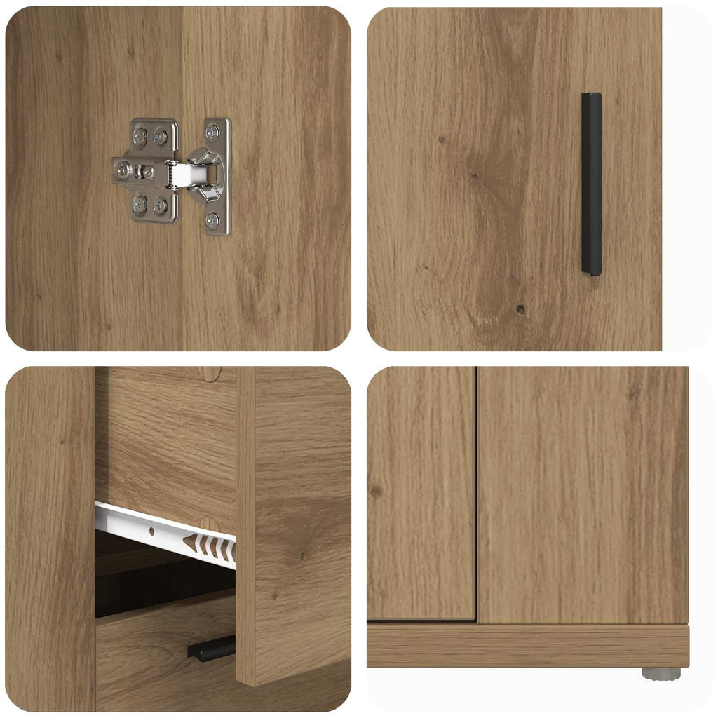 vidaXL Bufet Dąb rzemieślniczy 100 x 33 x 59.5 cm Drewno inżynieryjne