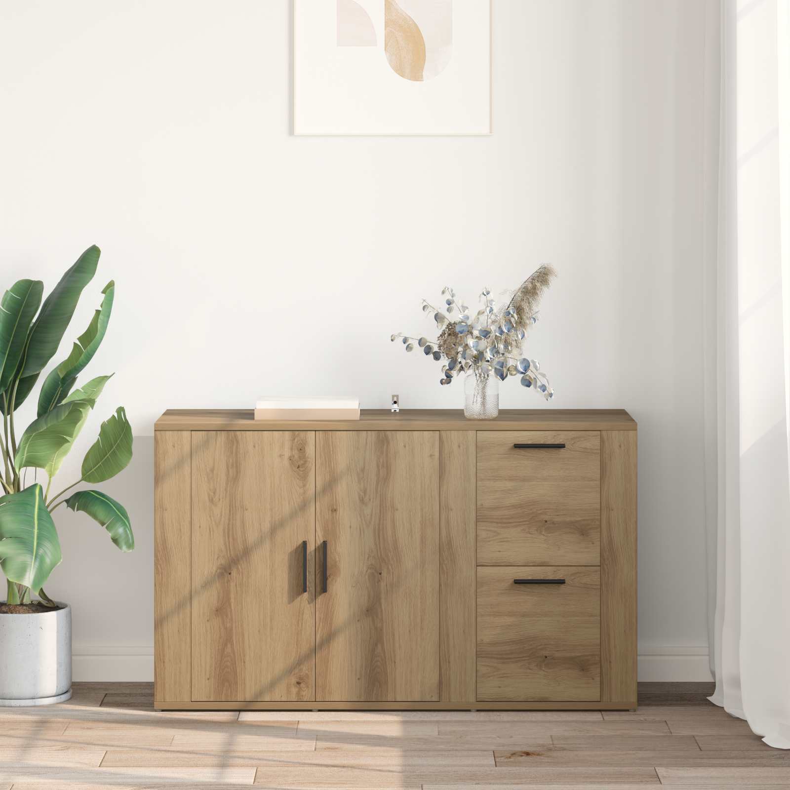 vidaXL Bufet Dąb rzemieślniczy 100 x 33 x 59.5 cm Drewno inżynieryjne