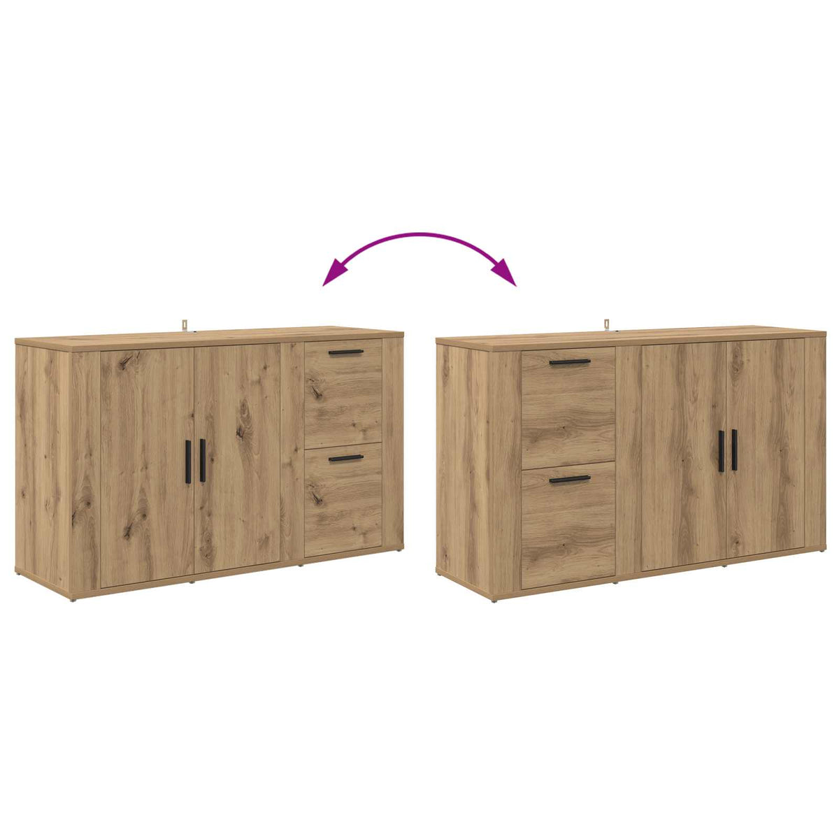 vidaXL Bufet Dąb rzemieślniczy 100 x 33 x 59.5 cm Drewno inżynieryjne